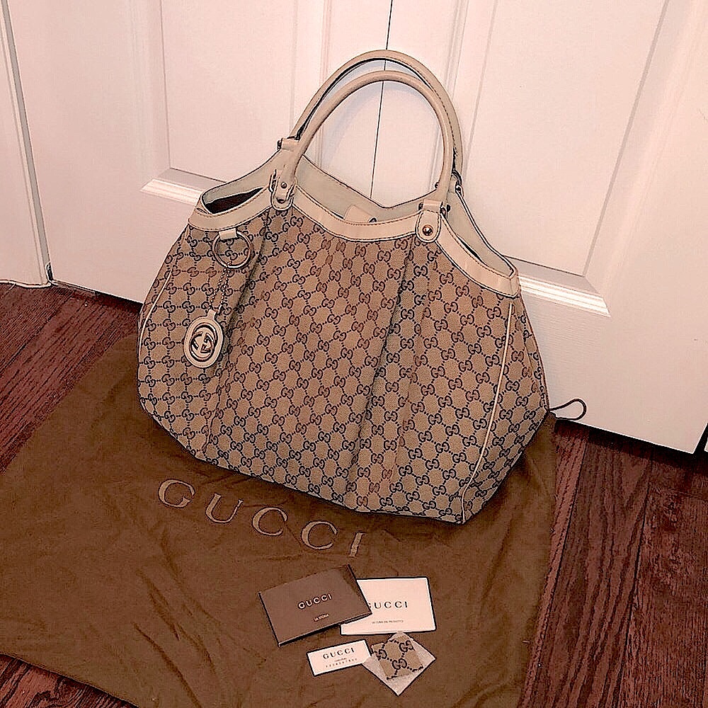 Gucci Canvas Sukey Large Tote Bag